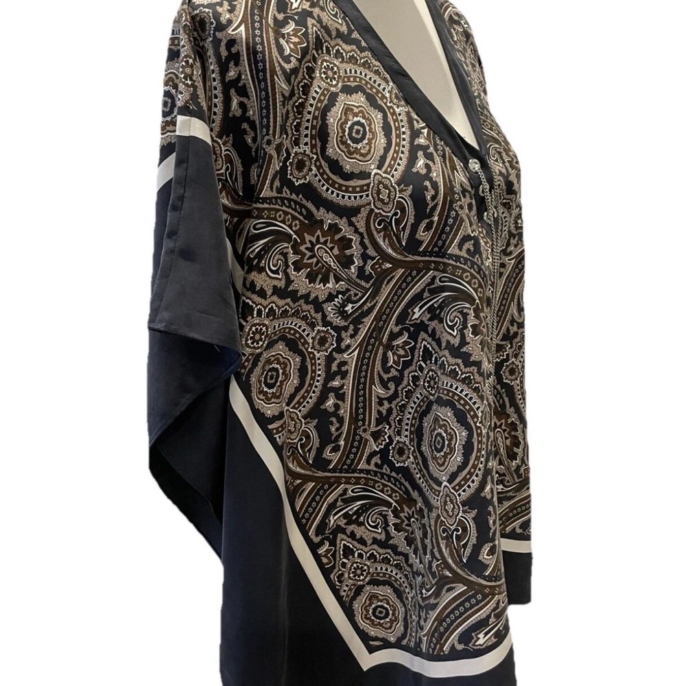 Michael Kors Blue Paisley Silk Scarf Tunic Top - NWT - Picture 2 of 8